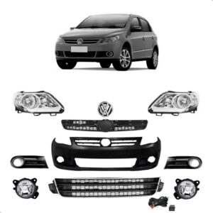 Parachoque Gol Saveiro Voyage G5 2009 2010 2011 2012 + Farol Preto