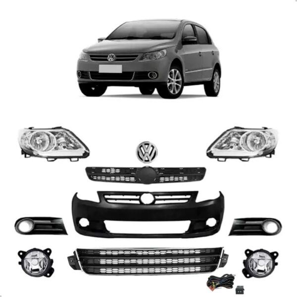 Parachoque Gol Saveiro Voyage G5 2009 2010 2011 2012 + Farol Preto