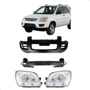 Kit Alma Com Parachoque E Faróis Sportage 2005 2006 A 2008 Preto