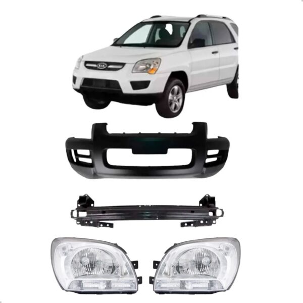 Kit Alma Com Parachoque E Faróis Sportage 2005 2006 A 2008 Preto