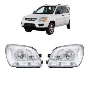 Kit Alma Com Parachoque E Faróis Sportage 2005 2006 A 2008 Preto
