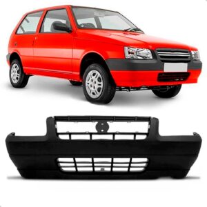 Kit Par Farol + Parachoque Dianteiro Uno 2005 2006 07 A 2010 Preto