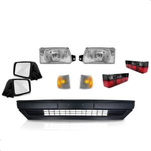 Kit Lanternas + Farol E Parachoque Gol Quadrado 1987 A 1994 Preto