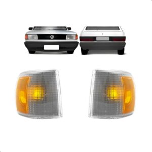 Kit Lanternas + Farol E Parachoque Gol Quadrado 1987 A 1994 Preto