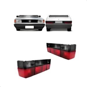 Kit Lanternas + Farol E Parachoque Gol Quadrado 1987 A 1994 Preto