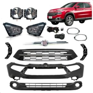 Kit Parachoque Dianteiro Toro 2016 17 2018 2019 2020 C/farol Preto