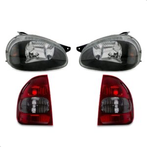 Par Farol Fumê Corsa Classic Sedan 2000 A 2010 + Lanternas Ambos Lados