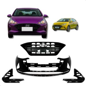 Kit Parachoque Dianteiro Hb20 Hb20s 2020 2021 2022 Sem Furo Preto