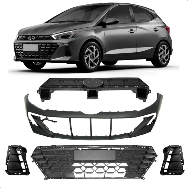 Kit Frente Parachoque Hb20 Hb20s 2023 2024 Sem Milha Novo Preto
