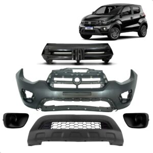 Kit Parachoque Dianteiro Fiat Mobi Trek Like Way 2020 A 2022 Preto