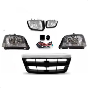 Kit Grade E Milha Farol S-10 2001 2002 A 2011 Mascara Cinza Ambos Lados