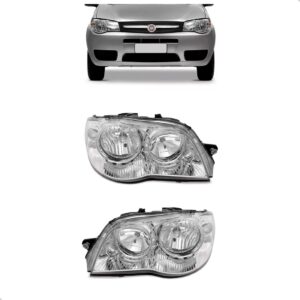 Kit Parachoque Palio Economy 2009 2010 2011 A 2015 Com Farol Preto