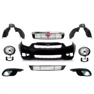 Kit Parachoque Dianteiro Completo Grand Siena 2012 13 A 2019 Preto