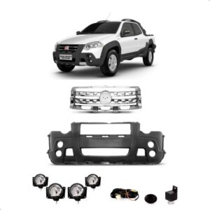Kit Parachoque Strada Locker Adventure 2009 2010 2011 2012 Preto