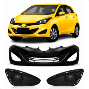 Kit Parachoque Hyundai Hb20 2012 2013 2014 2015 Grade Fechad Preto
