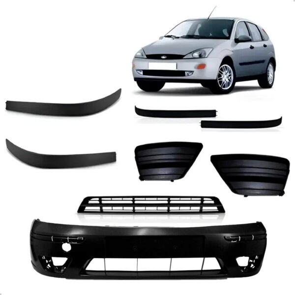 Kit Parachoque Focus 2003 2004 2005 2006 2007 Sem Milha Preto