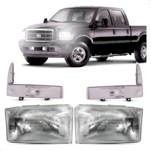 Kit Farol E Pisca Dianteiro F250 1999 2000 2001 2002 A 2005 Ambos Lados