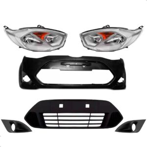 Kit De Parachoque Grade E Farol Ford Fiesta 2011 12 13 2014 Preto