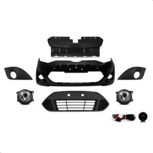 Kit Parachoque Com Grade E Milha Fiesta Rocam 2011 12 A 2014 Preto