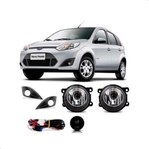 Kit Parachoque Com Grade E Milha Fiesta Rocam 2011 12 A 2014 Preto