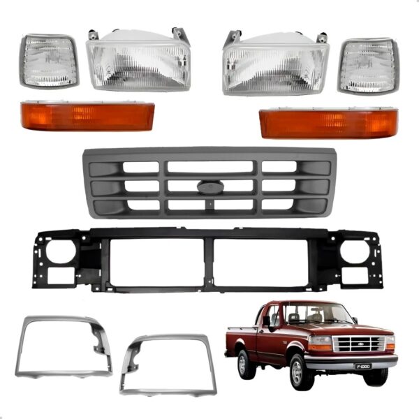 Kit Frente F1000 Farol Grade Painel Aro Lanternas 1996 97 98