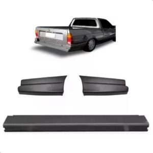 Kit Parachoque Traseiro + Polaina Saveiro 93 94 95/97 Preto Preto