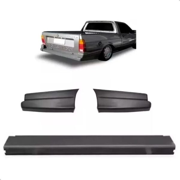 Kit Parachoque Traseiro + Polaina Saveiro 93 94 95/97 Preto Preto