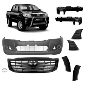 Kit Parachoque Dianteiro Hilux Pickup 2012 2013 2014 2015 Preto