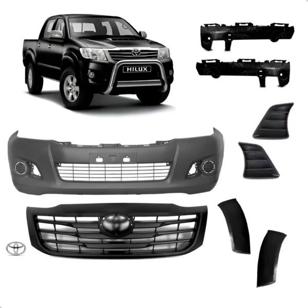 Kit Parachoque Dianteiro Hilux Pickup 2012 2013 2014 2015 Preto