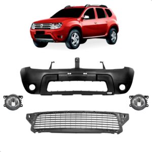 Kit Parachoque Dianteiro Duster 2011 2012 2013 2014 C/ Milha Preto