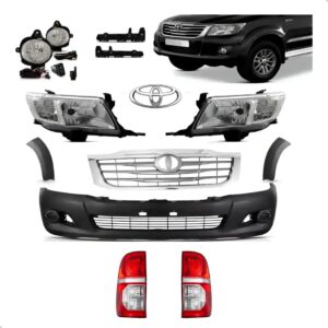 Parachoque Completo Hilux 2012 2013 2014 2015 Com Lanterna Preto