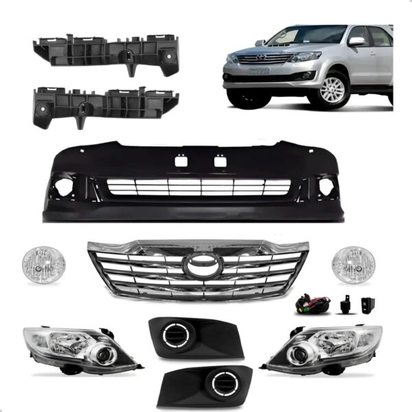 Parachoque Completo Grade E Farol Sw4 2012 2013 2014 2015 Preto