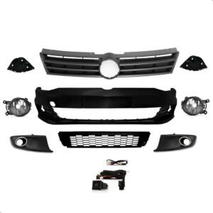 Kit Parachoque Dianteiro Fox 2010 2011 2012 2014 Grade Farol Preto