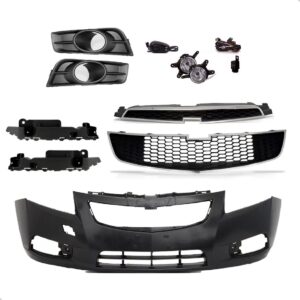 Kit Parachoque Dianteiro Com Grades Cruze 2011 2012 13 2014 Preto