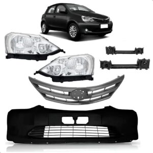 Kit Parachoque Dianteiro Etios 2012 13 14 15 2016 Com Farol Preto