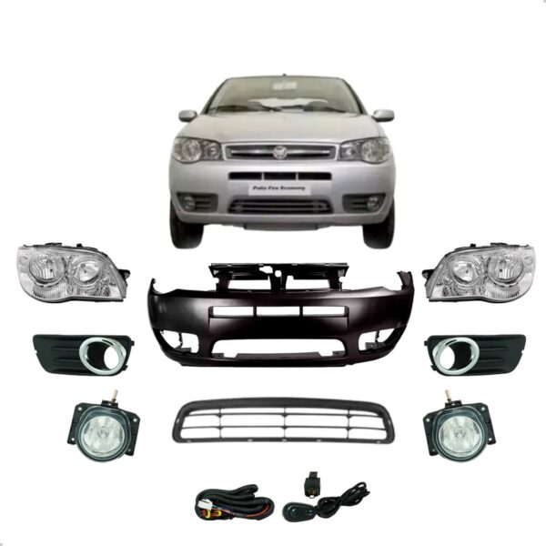 Kit Parachoque Palio Economy 2009 2010 2011 2012 2013 14 15 Preto