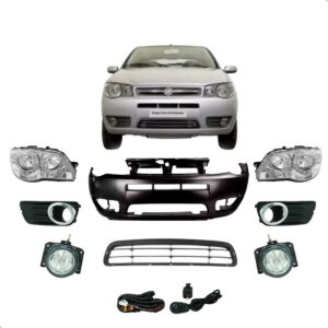 Kit Parachoque Palio Economy 2009 2010 2011 2012 2013 14 15 Preto