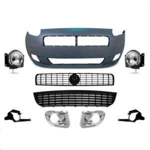 Kit Parachoque Dianteiro Para Punto 2008 2009 2010 2011 2012 Preto