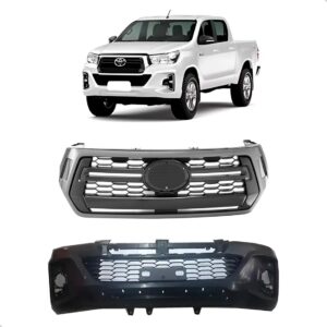 Parachoque Dianteiro + Grade Radiador Hilux Pickup 2019 2020 Preto
