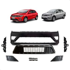 Kit Parachoque Dianteiro Gol Voyage G8 Com Grade Completo Preto