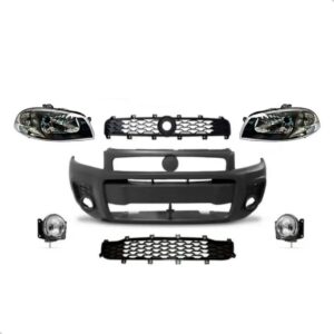 Kit Parachoque Strada Working 2014 2015 2016 2017 Com Farol Preto