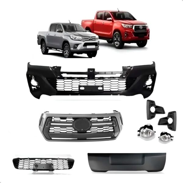 Parachoque Dianteiro E Grade Hilux Pickup 2019 2020 Completo Preto