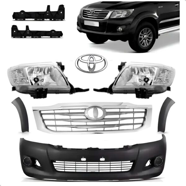 Parachoque Dianteiro Completo Hilux Srv 2012 2013 2014 2015 Preto