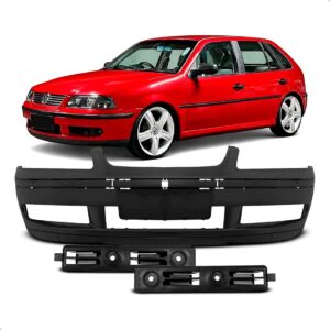 Parachoque Dianteiro Gol G3 99 2000 2001 2003 + Suporte Guia Preto
