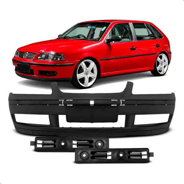 Parachoque Dianteiro Gol G3 99 2000 2001 2003 + Suporte Guia Preto
