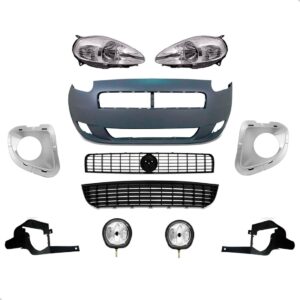 Kit Parachoque Com Farol Punto 2007 2008 2009 2010 2011 2012 Preto
