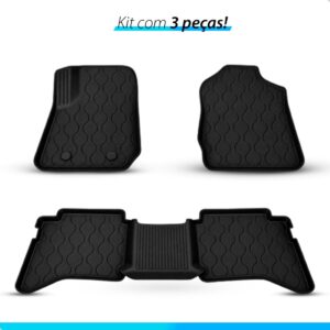 Tapete Bandeja 3d Ranger Cab. Dupla 2013 A 2026 Impermeável Preto
