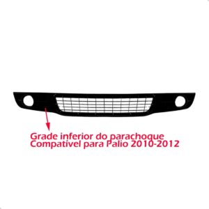Grade Parachoque Palio 2010 11 2012 Com Friso Preto Com Furo Preto Fosco