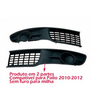 Grade Central Parachoque Palio 2010 2011 2012 Sem Furo Milha Preto Fosco