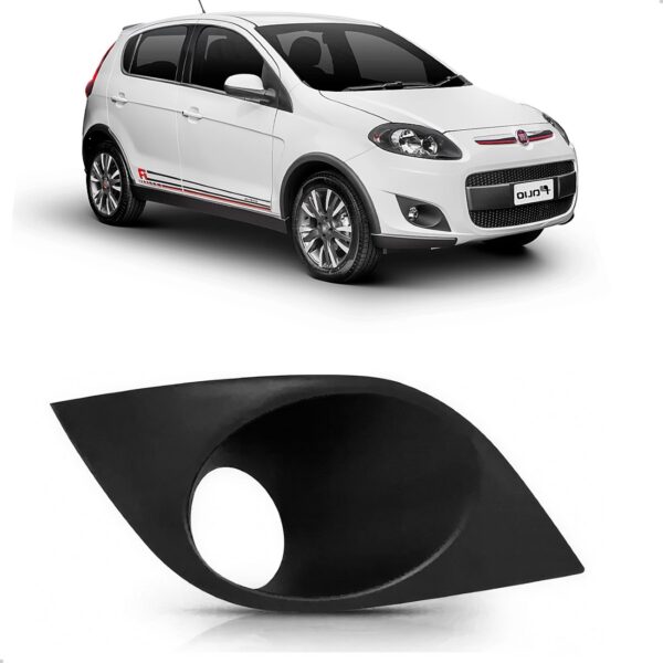 Moldura Grade Milha Palio Attractive 2013 14 A 2018 Com Furo Preto Direito